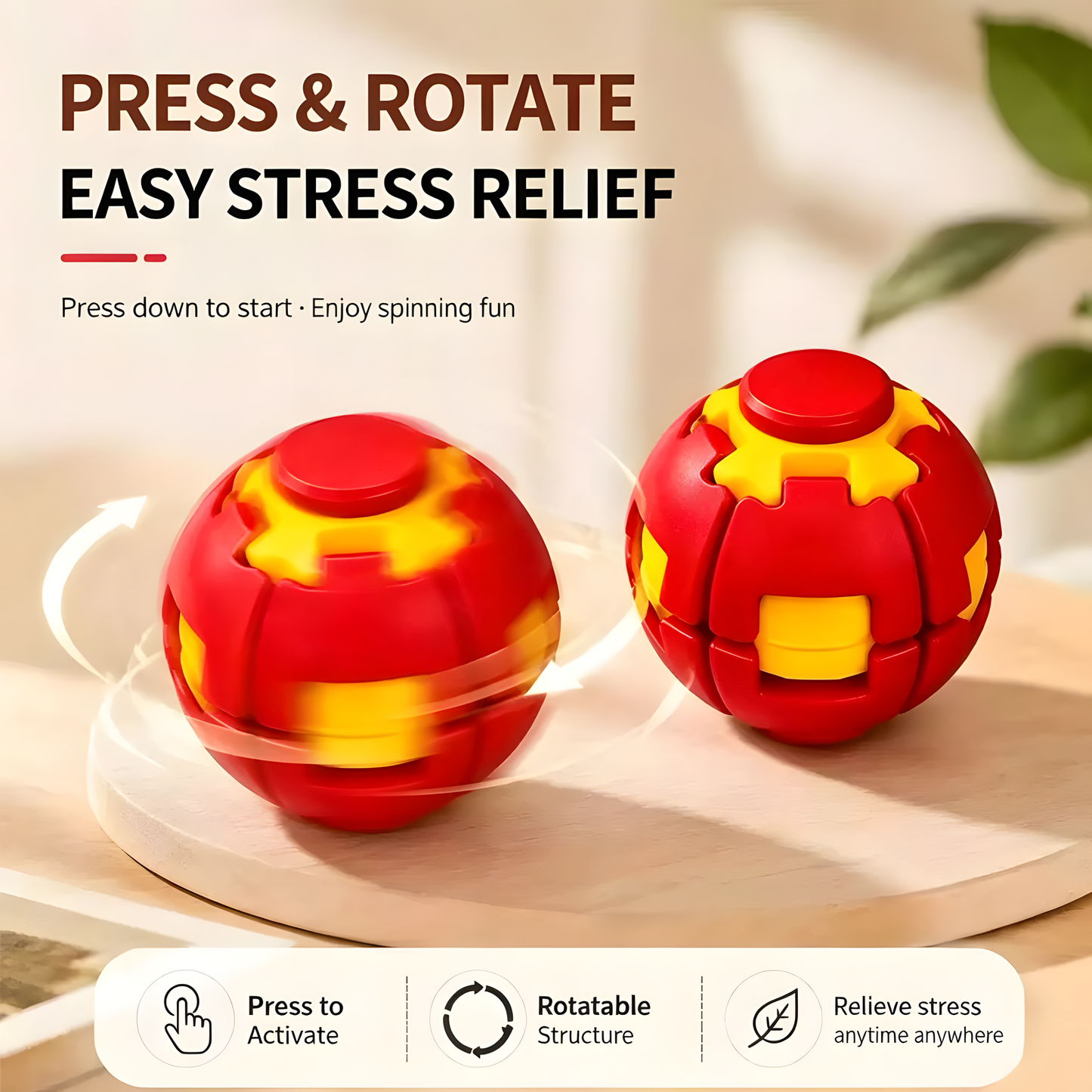 Press and Spin Fidget Ball